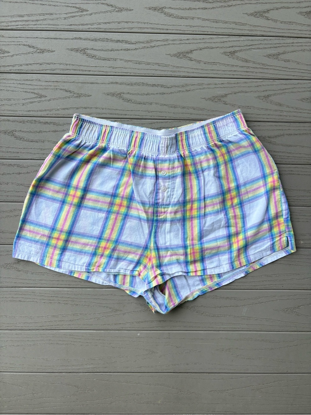 Colsie Rainbow Plaid Pajama Boxer Shorts